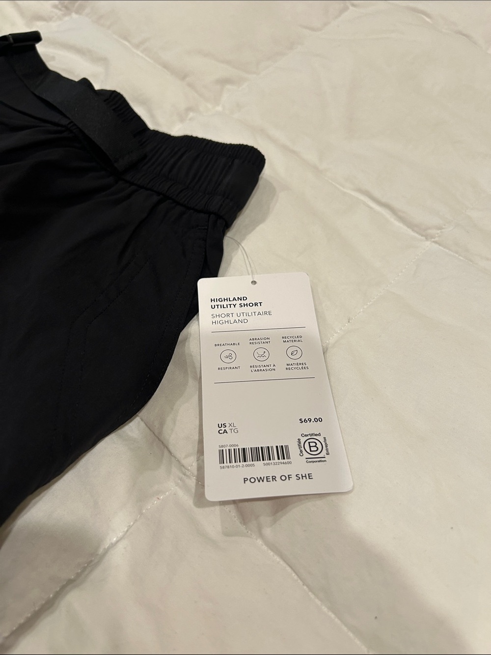 Athleta Black Highland Utility Shorts